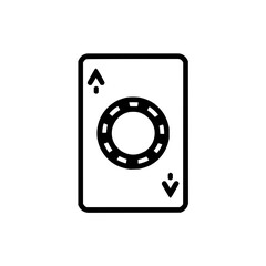 Illustration of a playing card with an ace symbol and a circular design in the center of the card