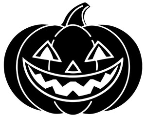 Spooky jack o lantern halloween pumpkin silhouette