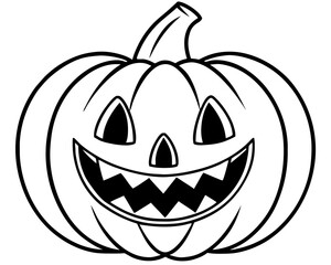 Happy jack o lantern pumpkin face silhouette