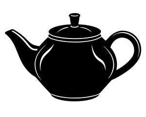 Classic black teapot with elegant handle and spout silhouette