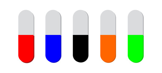 Capsules Icons, Colorful pharmaceutical capsules.