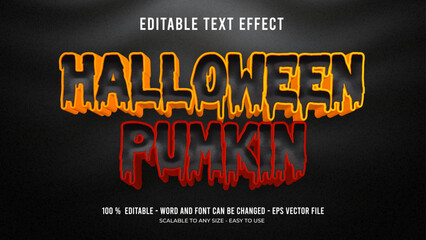 halloween pumkin editable text effect