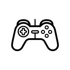 Illustration of a black and white game controller with a plus sign and four circles for gaming use