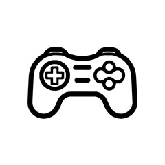 Illustration of a black and white game controller with a plus sign and circle buttons on a white background