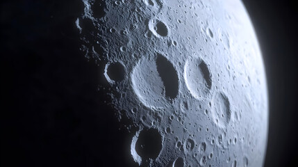 Detailed Closeup View Of The Moon Surface