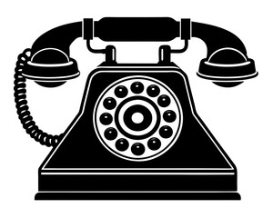 Classic rotary dial telephone silhouette