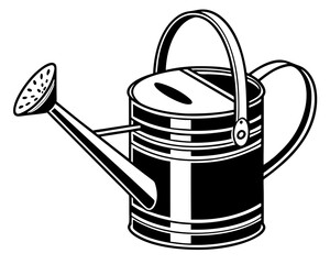 Classic metal watering can for garden and plants silhouette