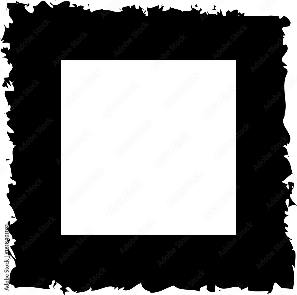 Poster set collection of square black frames with brush strokes