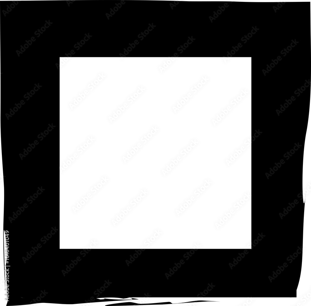 Poster set collection of square black frames with brush strokes