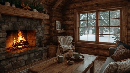 fireplace in the house