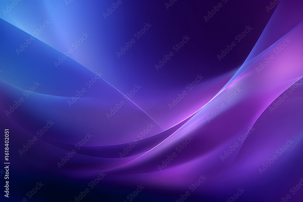 Poster a purple and blue gradient background with flowing shapes, smooth curves, and blurred shapes. the ed