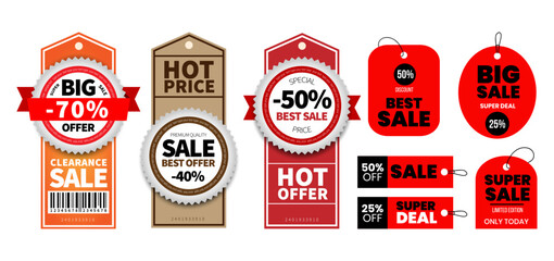Realistic price tag set