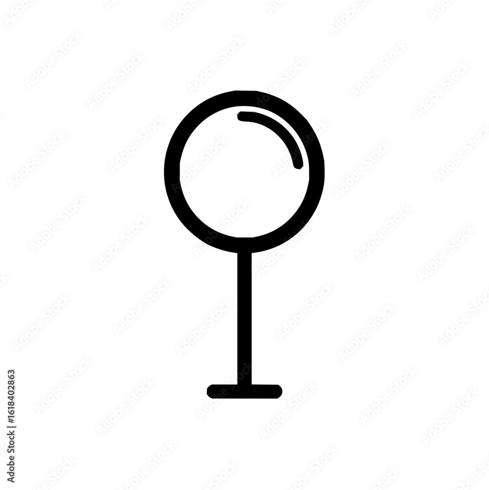 Aufkleber simple black line drawing of a lollipop with a round head and a short rectangular base on white back