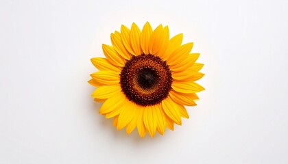 Obraz premium yellow sunflower on white 