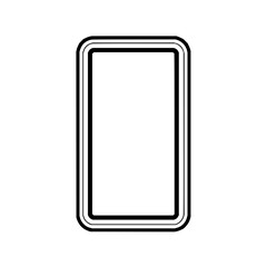 Fototapeta premium Illustration of a rounded rectangle with a thick black border and a thinner inner border on white background