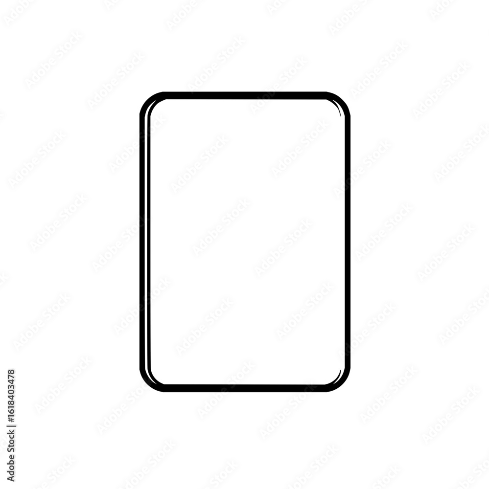 Poster A simple illustration of a rounded rectangle with a double outline on a white background design element
