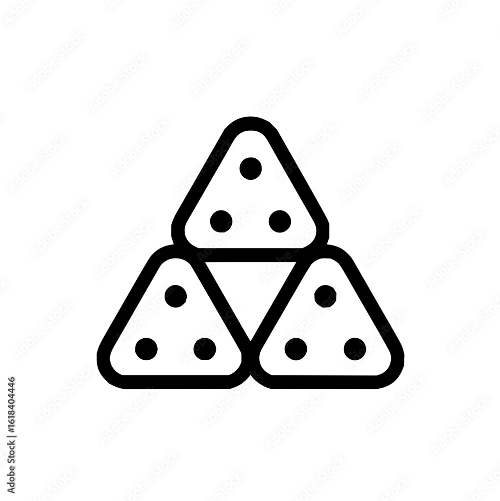 Poster a stack of three triangular shapes each containing three dots arranged in a triangular pattern insid
