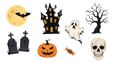 Halloween Spooky Elements Collection: Vector Illustration