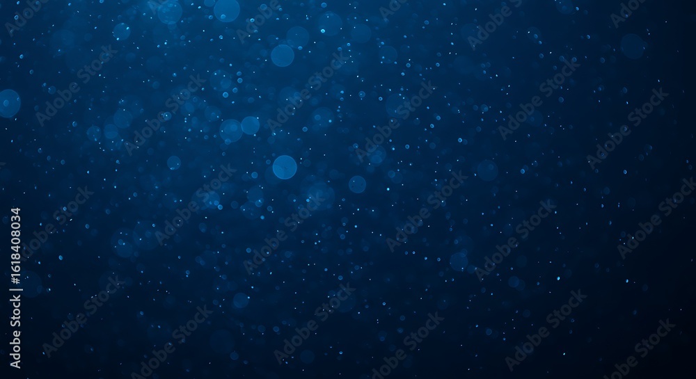 Aufkleber abstract blue bokeh particles creating a magical underwater effect
