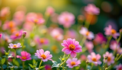 blurred background of floral colors creating abstract soft gradients with natural tones and light bokeh
