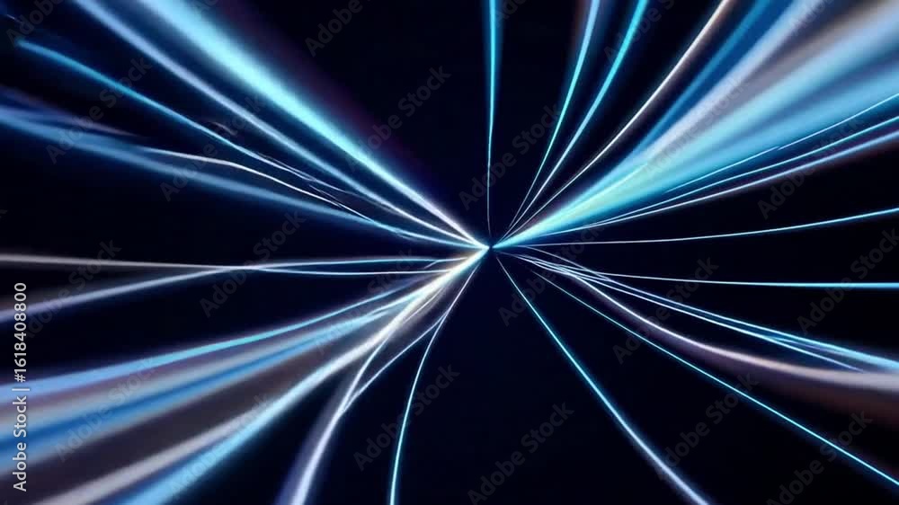 Poster abstract light trails converge towards a central point, creating a dynamic and futuristic visual. th