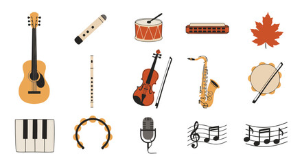 Obraz premium Musical Instrument Variety: A Diverse Collection