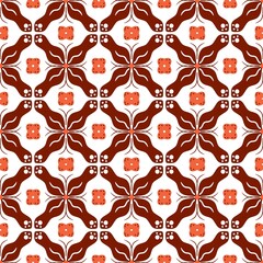 seamless batik pattern in red ornament 