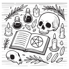 Witch Alchemy Table Top View.