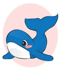 Cute whale pastel background and greeting card