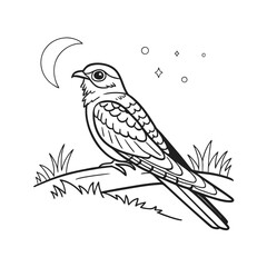 Elegant line art of a firefly captured inside a glass jar on a clean white background