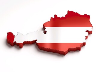 Austria Map with Flag Colors – Clean 3D map