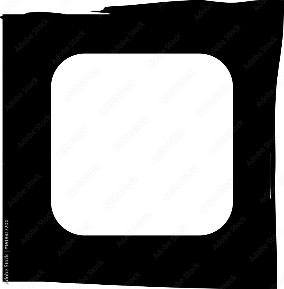 Poster square brush frames with rounded square border layout