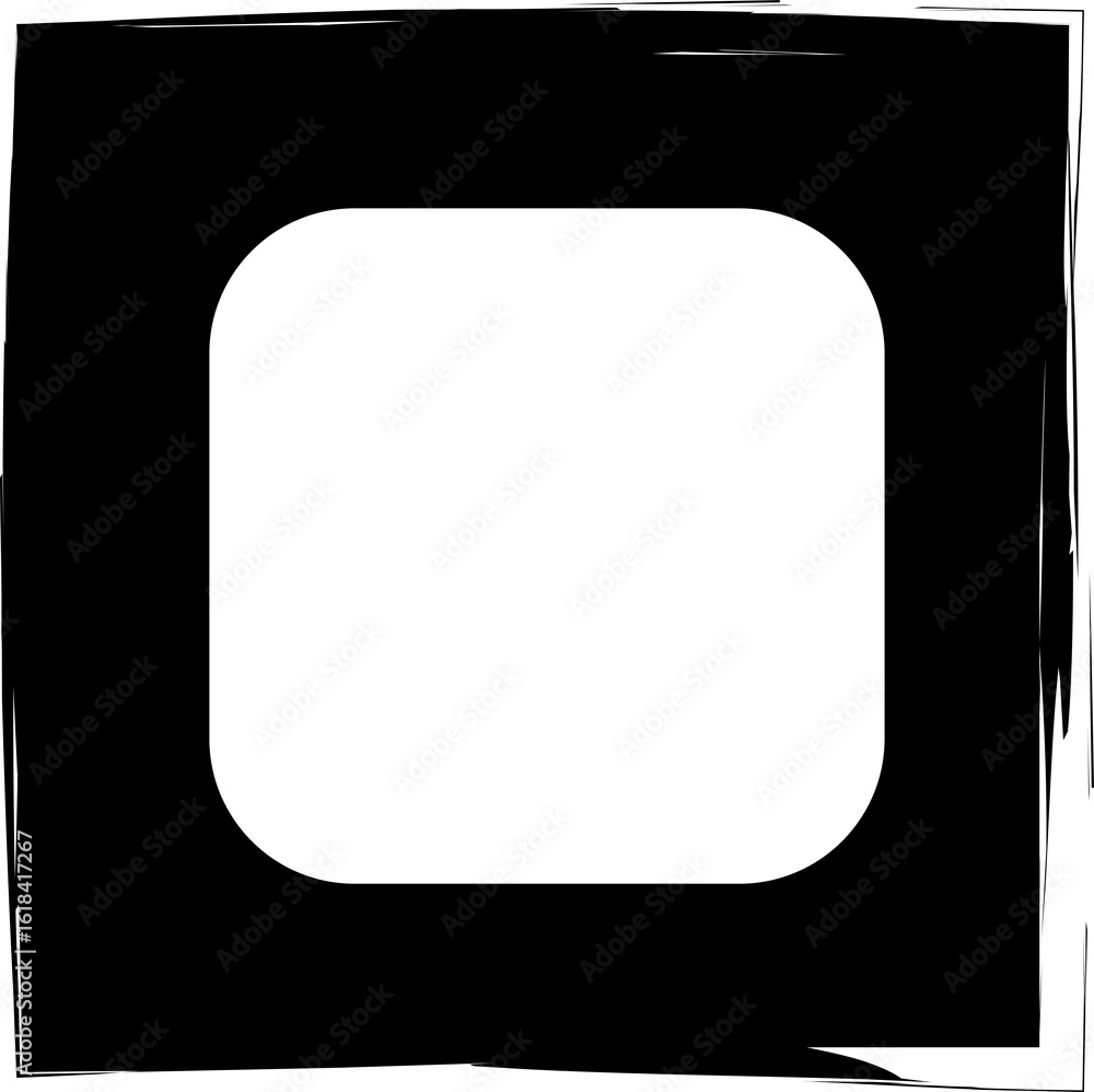 Poster square brush frames with rounded square border layout