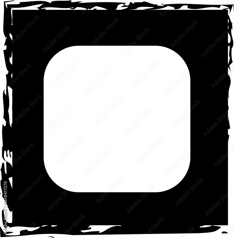 Poster square brush frames with rounded square border layout