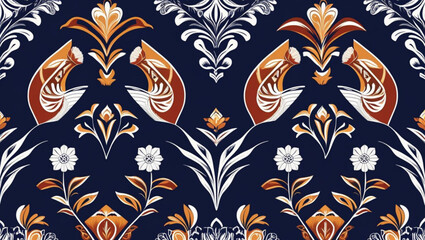 Elegant floral and ornamental seamless pattern
