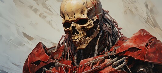 The mighty knight of skeleton mummy art, generative ai