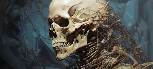 The mighty knight of skeleton mummy art, generative ai