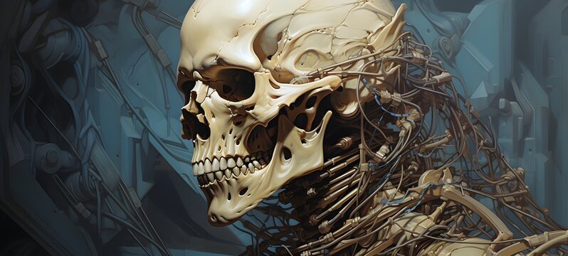The mighty knight of skeleton mummy art, generative ai