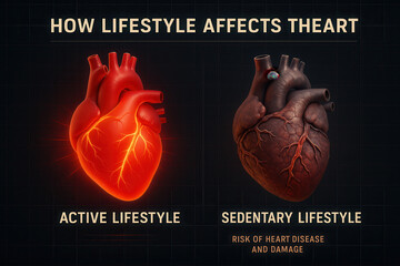 Impact of lifestyle choices on heart health health awareness campaign infographic digital environment informative concept