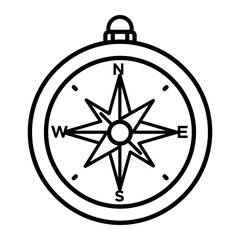 Outline Compass Icon Minimalist Design
