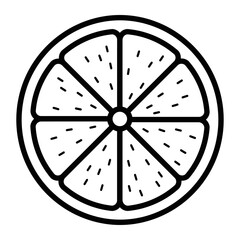 Outline lemon slice Icon Minimalist Design