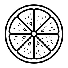 Outline lemon slice Icon Minimalist Design