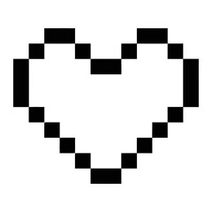 A pixel art heart symbol Icon Minimalist Design