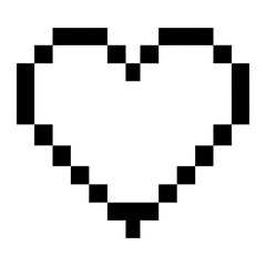 A pixel art heart symbol Icon Minimalist Design
