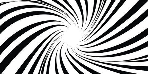 Abstract 3D geometrical black and white striped line background. Pattern with optical illusion.