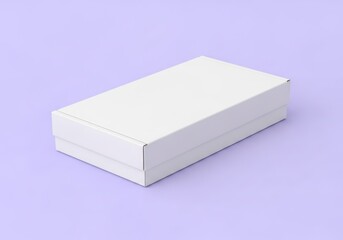 Naklejka premium Blank white cardboard box mockup on a lavender purple background