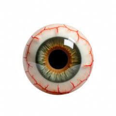 Detailed close up of human eye showcasing intricate patterns, vibrant colors, and visible blood vessels, evoking curiosity and intrigue