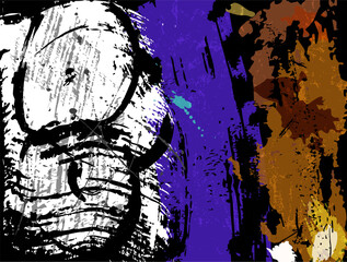 abstract colorful background, illustration with paint strokes and splashes, on black