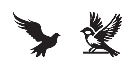 bird silhouette icon, Vector elements for designfly  sign collection, nature symbol,  flat style on a white background. Vector illustration eps 10.