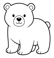 Naklejka premium Cartoon Illustration of a Simple Black and White Bear Standing